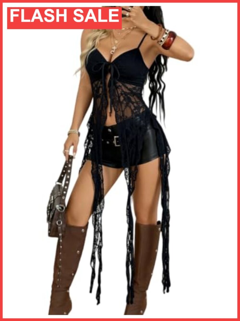 Open Front Lace Babydoll Asymmetrical Chemise Lingerie